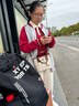 La Chapelle Sport拉夏貝爾polo領(lǐng)衛(wèi)衣女春秋季寬松百搭休閑學(xué)院風(fēng)撞色華夫格上衣服 酒紅色(熊仔口袋胸標(biāo)) L /170(推薦115-130斤) 曬單實(shí)拍圖