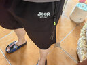 JEEP SPIRIT吉普短褲男休閑中褲五分褲男裝夏季寬松冰絲速干沙灘褲 黑色 2XL (140-160斤) 曬單實(shí)拍圖