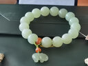 可玉可求和田玉手串 路路通晴水玉石手鏈 寓意順遂常相伴 小象配飾款+12毫米D0999-3 曬單實(shí)拍圖