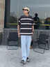 JEEP SPIRIT吉普闊腿牛仔褲男士夏季薄款直筒寬松男褲2024新款垂感休閑長褲子 770淺藍(lán) XL 曬單實拍圖