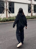迪伽達連帽衛(wèi)衣男款春秋季新款加絨美式重磅硬挺情侶即墨oversize外套 LSFS-C23黑色 XL 曬單實拍圖