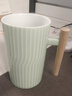 鼎藝新款北歐風(fēng)陶瓷杯馬克杯水杯辦公杯咖啡杯牛奶杯陶瓷杯辦公可定制 木柄馬克杯清新綠 曬單實(shí)拍圖