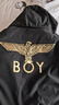 BOY LONDON【黑金隼】秋季男女同款外套短款老鷹logo可拆帽寬松棉服N29006 黑色 M 曬單實(shí)拍圖