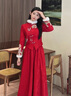 塞德勒新中式敬酒服新娘2025新款訂婚回門(mén)禮服裙長(cháng)袖女結婚冬季加厚加絨 酒紅色 L（建議106-115斤） 曬單實(shí)拍圖