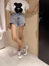 快樂(lè)瑪麗J&M 帆布鞋女士高幫鞋子豹紋2021年秋季新款內(nèi)增高學(xué)生韓版板鞋潮流 豹紋 37 曬單實(shí)拍圖