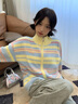 DXOT彩色設計毛衣外套女早初秋2025新款韓系慵懶風(fēng)針織衫秋冬多巴胺風(fēng) 彩色條紋 M 建議95-110斤 曬單實(shí)拍圖