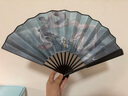 TaTanice 扇子折扇男中國風(fēng)古典手工男扇絹布扇商務(wù)禮品9寸青龍采蓮 曬單實(shí)拍圖