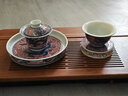 來(lái)尊仿元仿明釉里紅海水龍馬蹄蓋碗茶杯高檔陶瓷家用泡茶碗組合小套裝 釉里紅海水龍4件套 曬單實(shí)拍圖