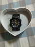 卡西歐（CASIO）情侶男女手表多功能運(yùn)動送禮物太陽能學(xué)生防水電子表AQS810禮盒裝 AQ-S810W-1BV黑盤間金禮盒裝 曬單實(shí)拍圖