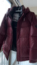 雅鹿男士羽絨服短款新年時(shí)尚亮面可脫卸帽加厚極寒面包服 棗紅 185 曬單實(shí)拍圖
