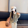 妃莉杋（FeiLiFan）秋冬小香風(fēng)連衣裙女裝2024新款法式時(shí)尚毛呢子短外套半身裙子套裝 綠色 M 曬單實(shí)拍圖