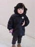 幼歌（YOUGE）嬰幼兒卡通繡標(biāo)立體耳朵純色帽子圍巾一體三防羽絨服潮 碳黑色 80 cm 曬單實(shí)拍圖