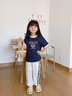 IVY HOUSE常春藤兒童裝女童2024夏季新款  時(shí)尚撞色輕便柔軟舒彈直筒休閑褲 米白色 110cm 曬單實(shí)拍圖
