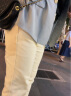 欧莎（OSA）纯色直筒牛仔裤女春季新款高腰老爹裤烟管裤子薄款 浅杏色 XL 实拍图