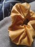 清晨的星星 韩国网红ins法式复古风发圈大肠真丝绸缎绑束发带扎头发绳头绳女 黄色 实拍图