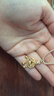 周大生【生日禮物】黃金吊墜古法金足金花絲如意福鎖包金珠送女友 小版-4.67g 配可調節頸繩 曬單實(shí)拍圖