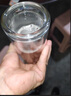 ZSR一鍵開(kāi)蓋車(chē)載玻璃杯速開(kāi)啟雙層水杯防止摔的茶水分離茶杯男專(zhuān)用杯 500ML雅致銀+杯刷杯套 曬單實(shí)拍圖
