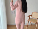 莫代爾德絨保暖內衣女士冬季中高領(lǐng)大碼加絨秋衣褲套裝修身美體打底衫 女中領(lǐng)炫彩淺紫 加厚羊羔絨 3XL 120-135斤 曬單實(shí)拍圖