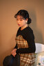 獨(dú)束大碼女裝【小森林格紋系列】拼接連衣裙女秋冬新款胖mm顯瘦絲絨裙 黑拼格紋長款 L 曬單實(shí)拍圖