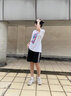 邁雷馳2025新款短褲顯瘦直筒褲女寬松百搭休閑闊腿褲外穿運(yùn)動褲女 黑色三杠短褲 XL 曬單實(shí)拍圖
