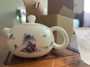 時(shí)記羊脂玉茶壺陶瓷泡茶單壺家用西施壺大小功夫白瓷泡茶器茶具套裝 山水藍彩（160ml） 曬單實(shí)拍圖