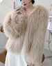 AJLAJK皮草外套女狐貍毛年輕款加厚2025新款仿貉子毛編織皮草外套女短款 奶茶色 S 曬單實(shí)拍圖