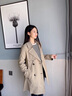 clotho Rennie品牌女裝風(fēng)衣外套女短款小個子2025年春秋新款韓版收腰中長款大衣 卡其色 L 曬單實拍圖
