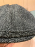 LSIAKT經(jīng)典英倫鴨舌帽帽子男士復古大頭圍羊毛鴨舌帽秋冬保暖帽子前進(jìn)帽 羊毛棉麻 人字紋深灰 L均碼(57-58cm) 曬單實(shí)拍圖