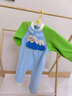minizone秋冬季嬰兒卡通雙面搖粒絨連體衣保暖男女?huà)胪瘜殞毦蛹曳屡婪?藍綠雪山 90cm 曬單實(shí)拍圖