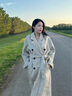 玖姿·安娜蔻松弛感老錢輕奢休閑羊毛雙面呢收腰大衣女2024冬款 米色 M 曬單實拍圖