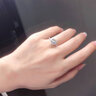 凡愛莫桑石戒指愛心形925銀仿真鉆群鑲培育鉆訂婚結(jié)婚送女友禮物鉆戒 銀托D色莫桑石戒指 曬單實拍圖