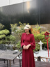 MAJOR CRUSH法式氣質(zhì)珊瑚紅高腰連衣裙荷葉大擺裙優(yōu)雅顯瘦減齡高級感長(cháng)裙6512 珊瑚紅 S  85-105斤 曬單實(shí)拍圖