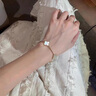GIOIO18k金四葉草手鏈AU750雙面鑲嵌紅瑪瑙幸運(yùn)草手鏈送七夕禮物送女友 五花白貝母手鏈【玫瑰金】 15mm【一物一證】 曬單實(shí)拍圖