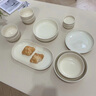 四伴奶油風(fēng)餐具套裝家用清新高級(jí)感輕奢喬遷碗盤碗具碗筷餐具 茉莉-4人食20件配砂鍋【禮盒裝】 曬單實(shí)拍圖