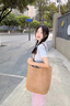 CLEVER & KETCH草編編織托特包包女包2025夏季新款沙灘包大容量單肩包生日禮物 卡其色 曬單實(shí)拍圖