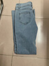 蘭威費雷淺色微喇牛仔褲女新款小個(gè)子網(wǎng)紅高腰顯瘦開(kāi)叉馬蹄喇叭褲 淺藍色 L 建議100-110斤 曬單實(shí)拍圖