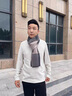 巴魯尼品牌山羊絨圍巾男士秋冬季韓版格子加厚保暖高檔圍脖男禮盒裝高檔 駝色 曬單實拍圖