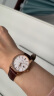 飞亚达（FIYTA）手表女经典系列石英大三针经典日历白盘棕皮带 节日礼物 实拍图