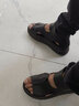 柯盾（KEDUN）高幫涼鞋男真皮夏季透氣厚底增高軟底露趾防滑外穿休閑沙灘鞋 黑色 40 曬單實拍圖