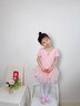 舞東方兒童舞蹈服女童練功服秋冬季中國舞跳舞芭蕾舞裙幼兒長(cháng)袖演出服裝 藕粉色【短袖】 110  (高105-110cm 重25-33斤) 曬單實(shí)拍圖