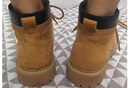 森馬（senma）男女同款馬丁靴秋冬加絨保暖情侶款靴子大黃靴增高厚底時(shí)裝靴短靴 咖喱黃(男款)加絨款 43 曬單實(shí)拍圖