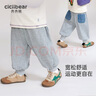 齊齊熊（ciciibear）[呼吸褲]男童褲子春秋款寶寶衛(wèi)褲春裝運動褲兒童童裝衣服女 巖石灰【春秋款】 90 曬單實拍圖