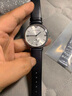 適配阿瑪尼真皮手表帶男女AR1674 1675 1676 1677 1819針扣表鏈薄 黑色-銀色針扣 18mm 曬單實(shí)拍圖