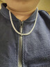 法蔻（farcoko）品牌古巴項鏈男士銀潮嘻哈高級感素鏈鎖骨鏈生日禮物送男友老公 寬約4mm/長(cháng)約55cm 曬單實(shí)拍圖
