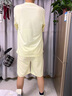 NASADKGM潮牌華夫格運動(dòng)短袖t恤套裝男夏季寬松半袖上衣五分短褲兩件套 白色 XL(建議125-145斤) 曬單實(shí)拍圖