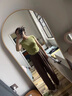 羅蒙（ROMON）2025年正肩短袖t恤女夏季薄款辣妹修身收腰冰絲針織短款t恤上衣 綠色 L -105-115斤 曬單實(shí)拍圖