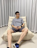 莫代爾涼感睡衣男士夏季莫代爾棉綢短袖短褲薄款夏天冰絲男式夏款家居服 2647灰色 XL (175)：適合140-160斤穿著 曬單實(shí)拍圖