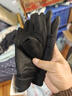 紅蜻蜓手套男冬季漏二指騎行保暖加絨觸屏麂皮絨冬天騎車(chē)防滑半指手套女 漏二指款·黑色 曬單實(shí)拍圖