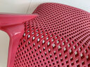 話(huà)家先生塑料餐椅簡(jiǎn)約休閑靠背椅子塑膠洽談椅戶(hù)外鏤空接待等位椅扶手椅凳 酒紅色 曬單實(shí)拍圖