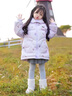 G.duck小黃鴨女孩羽絨棉服庫洛米新款冬季兒童洋氣加厚保暖棉襖女孩外套 紫色 【配包包】 130 cm(130cm) 曬單實(shí)拍圖